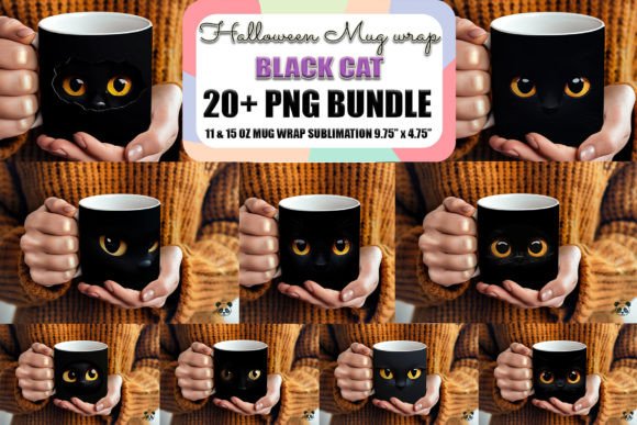 Download Halloween Black Cat 3D Mug Wrap Bundle - Premium Resources