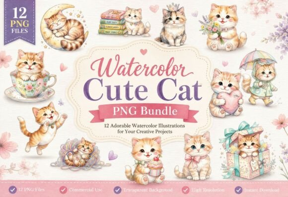 Download Watercolor Cat Transparent PNG Clipart - Premium Resources